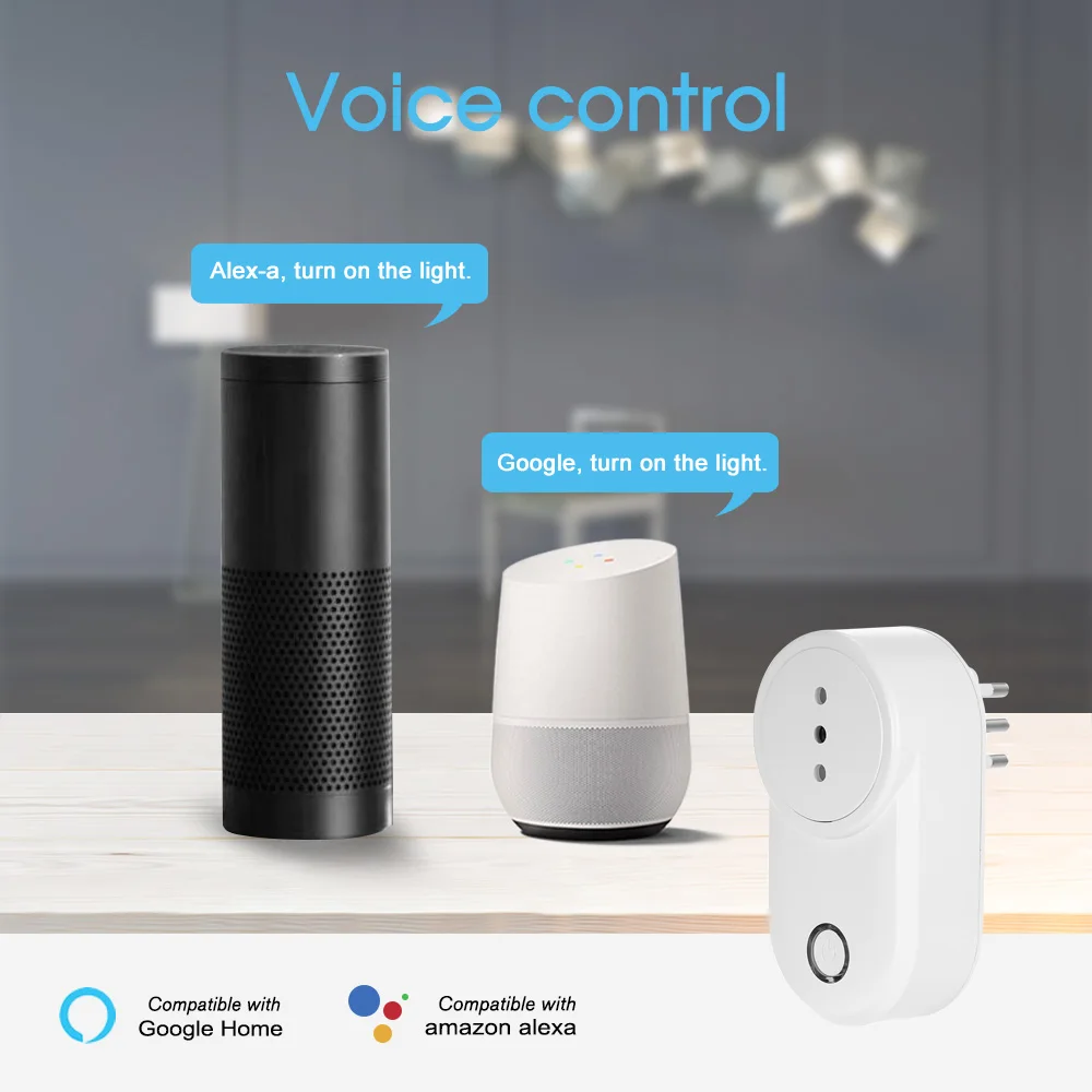 Умная розетка с голосовым управлением совместима Amazon Echo Google Home IFTTT Tmall Elf App