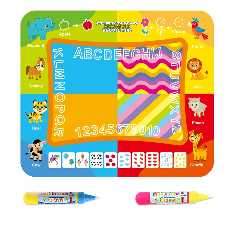 

Water Doodle Mat & 2 Magic Pens Educational Toys Drawing Carpet Painting Board Reusable Coloring Books Toys Birthday Gift