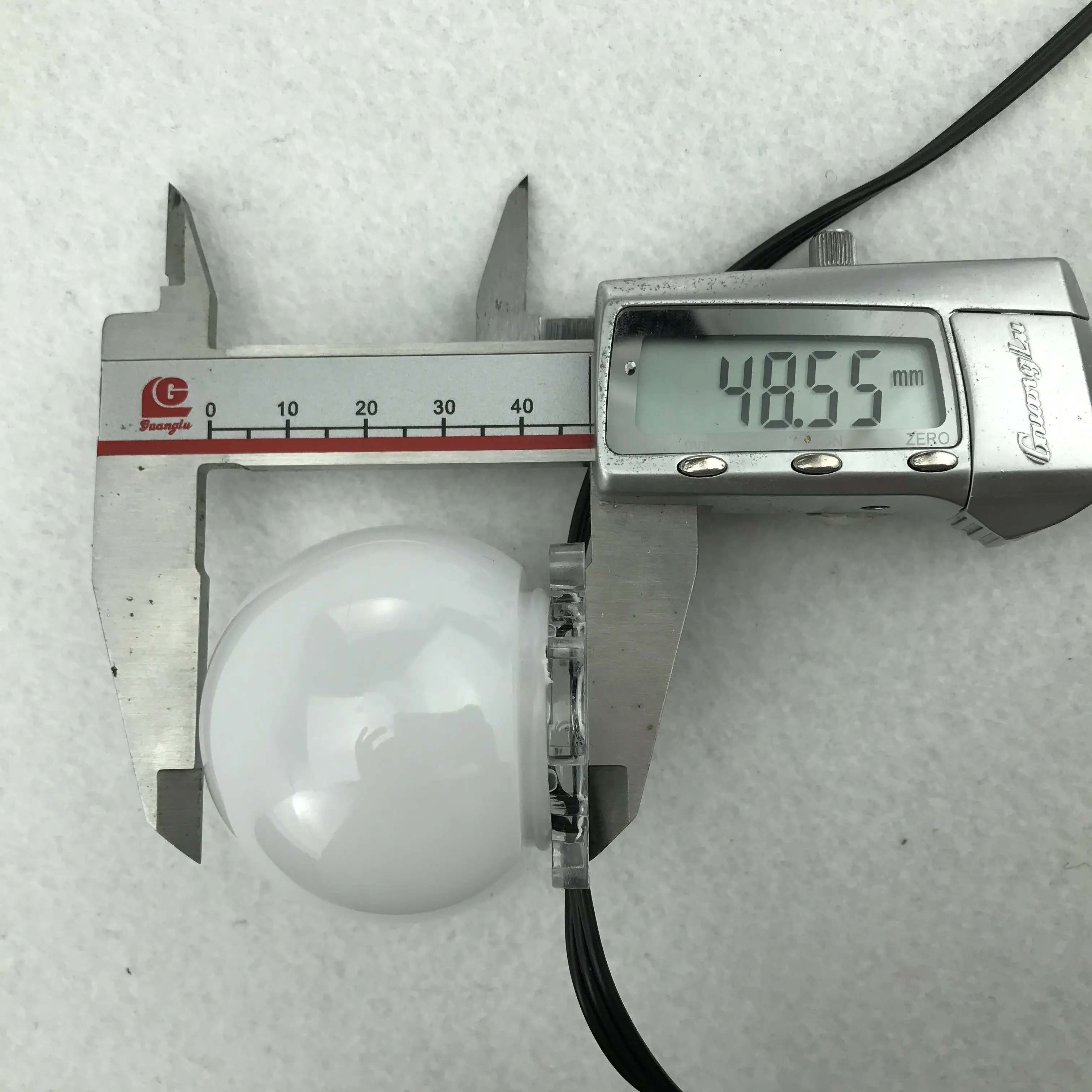 WS2811 DC12V адресуемый RGB Полноцветный пиксельный модуль; класс IP68; матовая крышка 50 мм; основание 30 мм; 3 светодиода; 0,72 Вт; 18AWG полностью черный провод