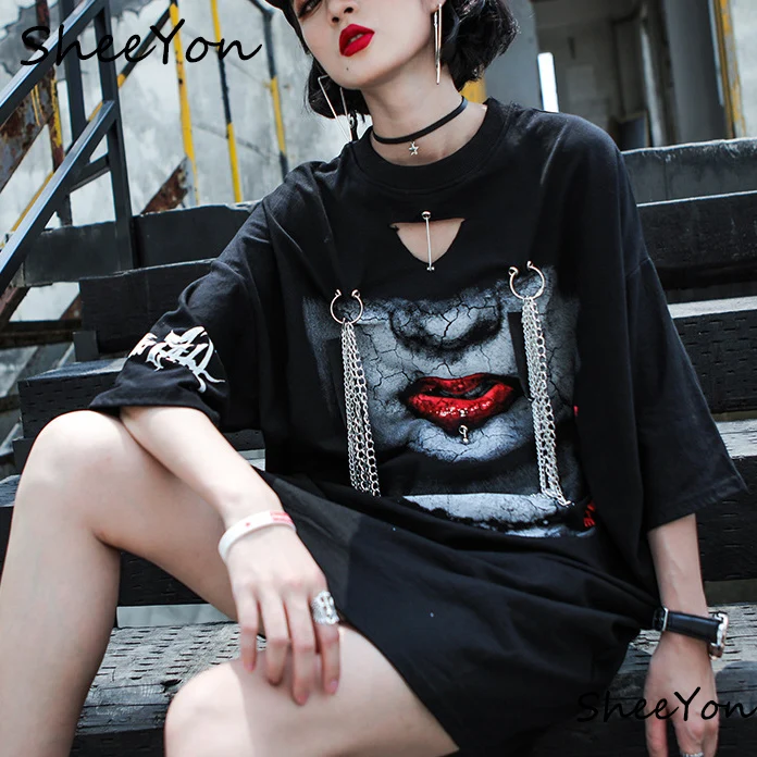 Sheeyon хлопок футболка с принтом женские Круглый воротник коротким рукавом женская