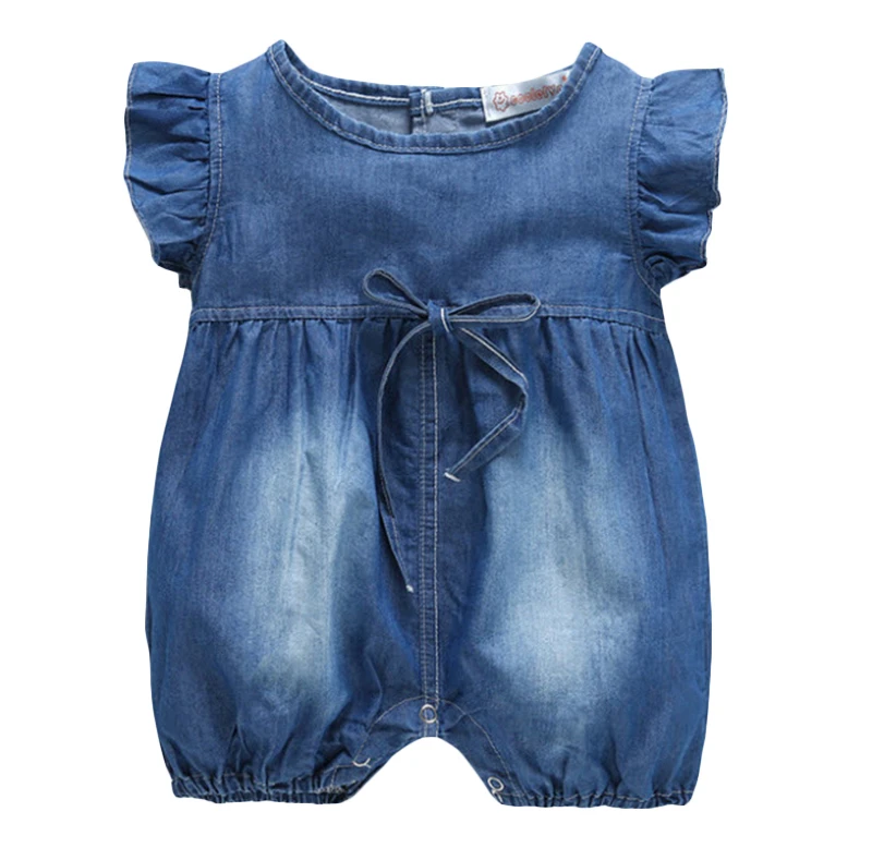 

Sleeveless Infant Newborn Baby Girls Denim Romper Jumpsuit 2020 INS Summer Playsuit Clothes Outfits BH77