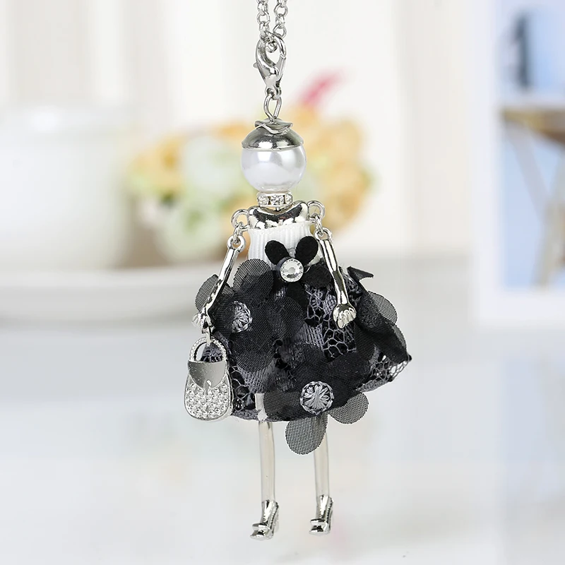 Handmade Statement French Doll Necklaces Maxi Long Chain Pendant Alloy Bohemian News Choker Girls Women Accessories | Украшения и