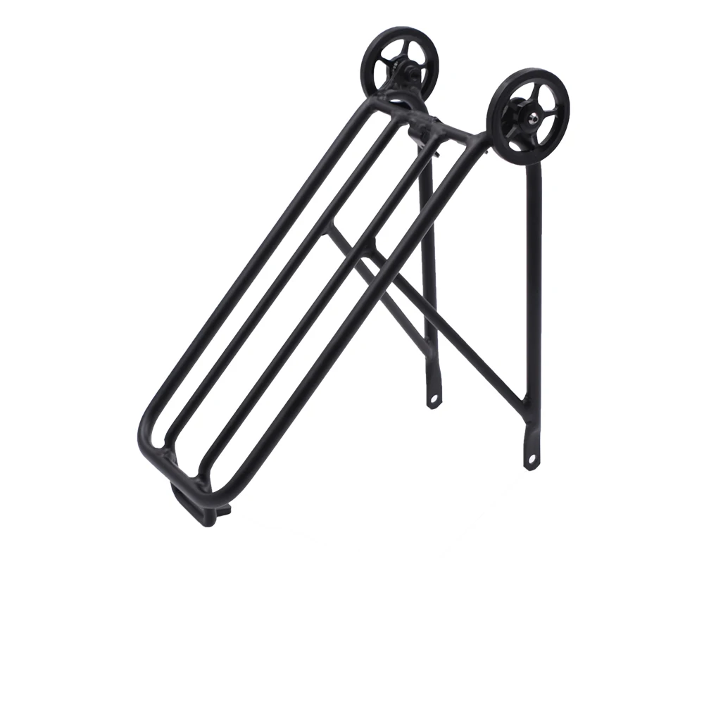 Black Rack 2 Wheels TWTOPSE велосипедная стойка для велосипеда Brompton Полка Складной велосипед мини алюминиевые задние грузовые стойки велосипедный велосипед аксессуары детали 310 г - Цвет: Black Rack 2 Wheels