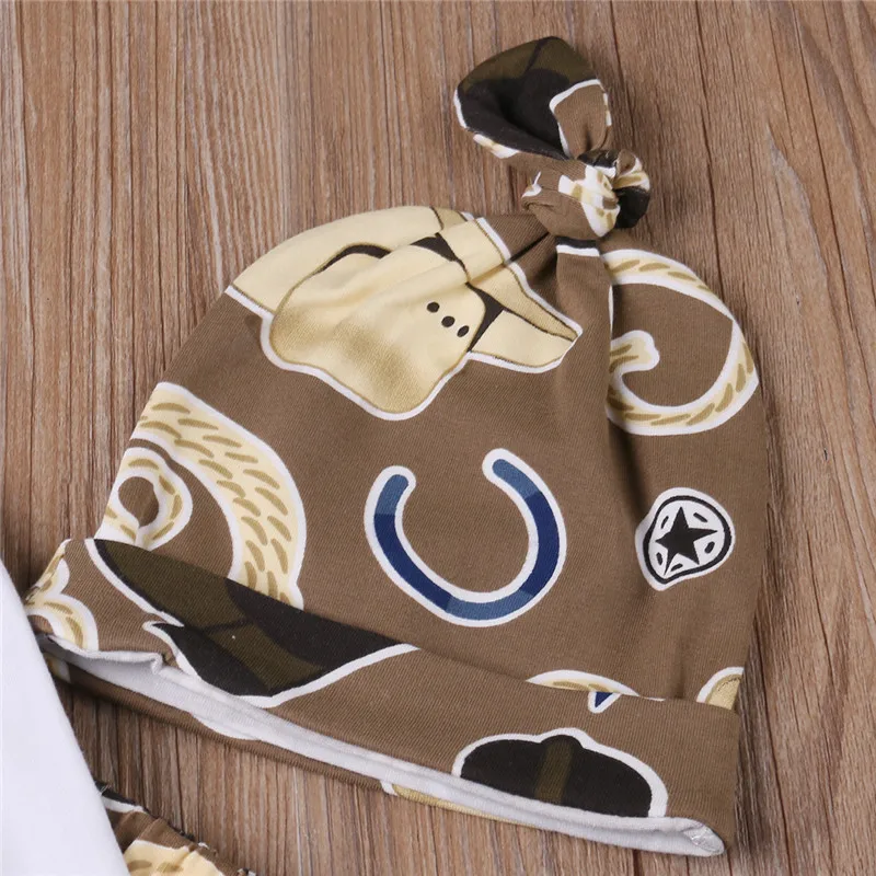 Комбинезон для новорожденных мальчиков и девочек с ковбойскими буквами брюки