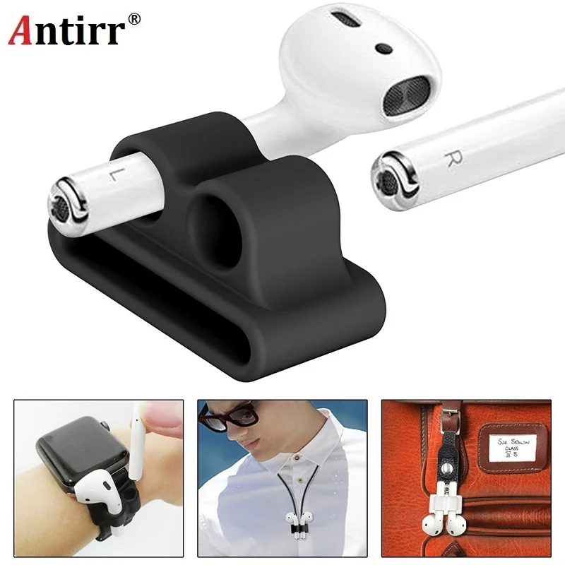 Мини держатель из силикона с защитой от потери для AirPods Спортивный Портативный