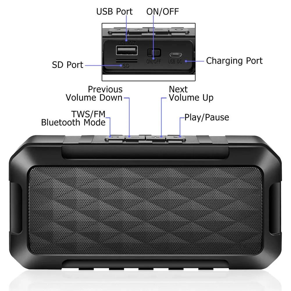 Портативный беспроводной динамик SGA998 с Bluetooth и низким