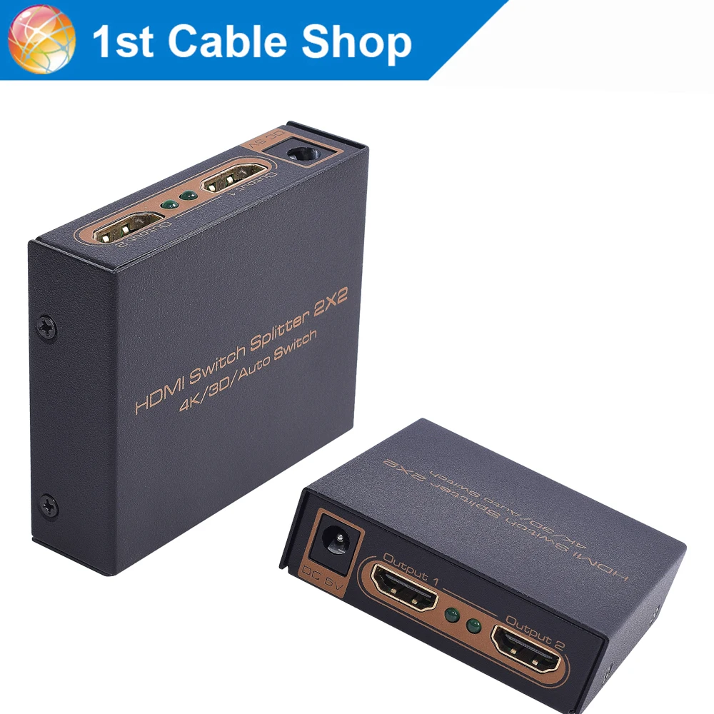 4K HDMI сплиттер 2X2 коммутатор 2 в выход для apple TV STB dvd плеер HDTV PC ноутбук|Кабели HDMI| |