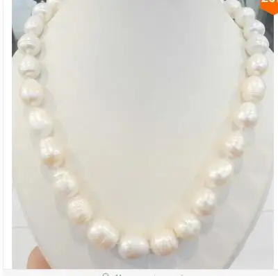 Женская длина 24 дюйма. Ожерелье из натурального жемчуга с рисом 11-10 мм | Украшения