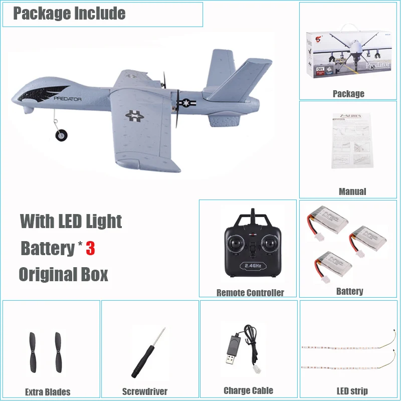3 battery gift box 2,4 г EPP Мини RC планер из пеноматериала Встроенный гироскоп ветростойкость Электрический планер самолет метание размах крыльев 20 минут 66 см большое крыло - Цвет: 3 battery gift box