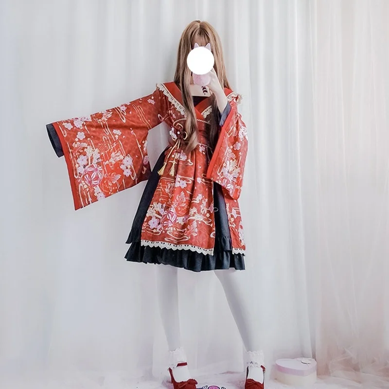 Юката Женские кимоно традиционное японское кимоно платье obi haori японская косплей одежда Гейша костюм DD1555