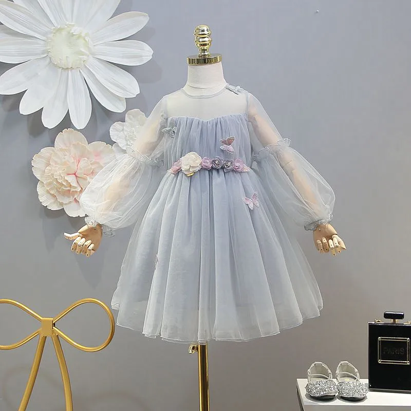 Children's wear 2019 spring new sweet princess dress girl super foreign flower fairy subnet yarn | Детская одежда и обувь