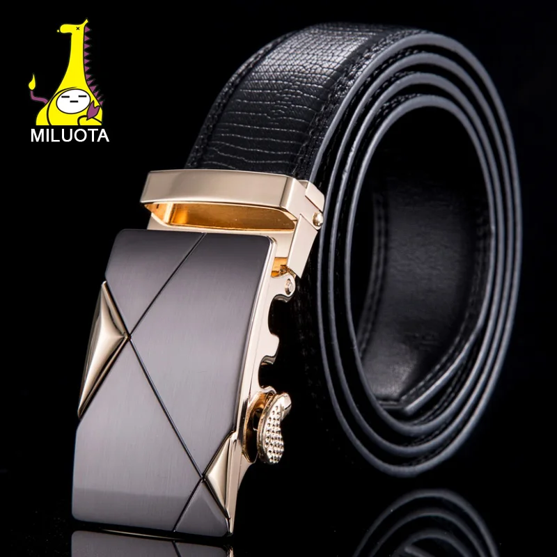 

[MILUOTA] Designer belts men high quality Genuine leather belts for men strap male fashion automatic buckle cinto WN016