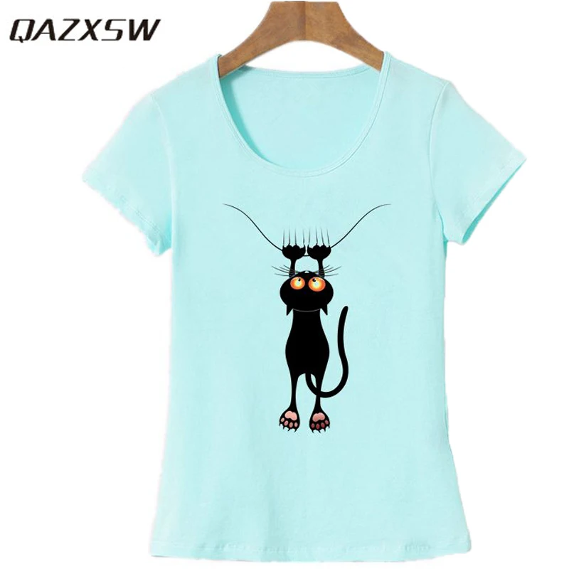 Qazxsw Мода Kawaii футболка Для женщин летние Топы корректирующие Повседневное хлопок