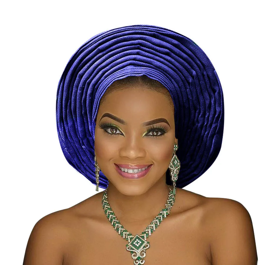 Высокое качество aso oke головной убор Авто геле Африканский тюрбан головная