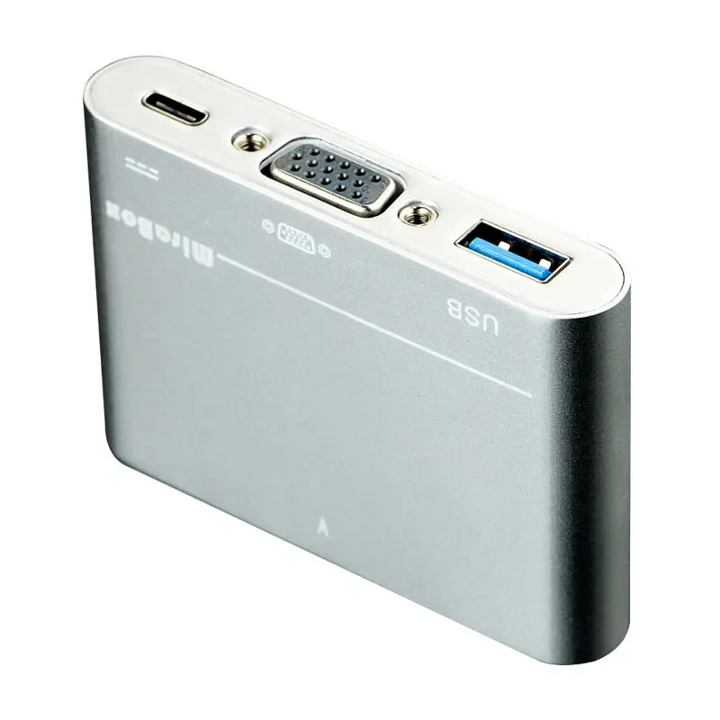 Серебристый USB 3.1 Тип c USB-C VGA адаптер для MacBook 12 дюймов компьютерный кабель Разъем 3