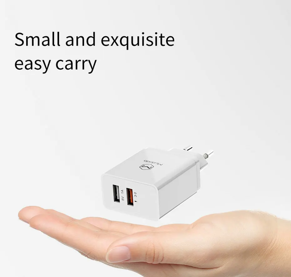 Mcdodo QC 3,0, двойное зарядное устройство USB, настенный адаптер для путешествий, зарядное устройство Qualcomm Qc3.0 для Sumsang, Xiaomi, huawei, EU, зарядное устройство для мобильного телефона