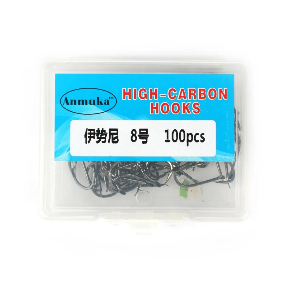 Anmuka 100pcs/box Carbon Silver/black Fishing Hooks 5#-12# Barbed Hook Winter Tackles Fish 31023 | Спорт и развлечения