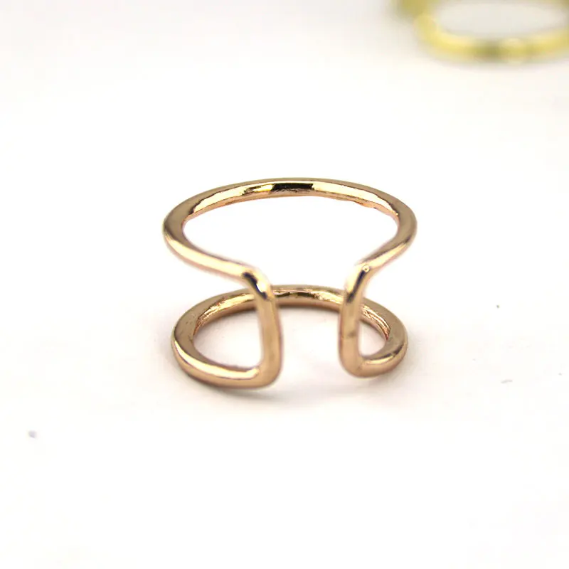 Wholesale 10pc/lot Simple Geometric Ring Adjustable Double Layer Lined 4 Colors For Choose Women Mens Anillos Mujer | Украшения и