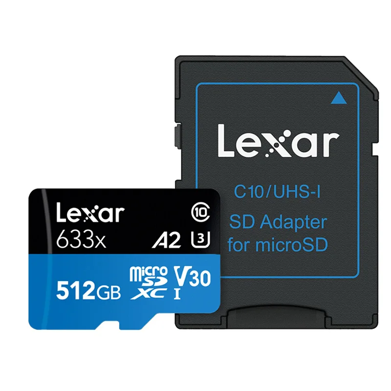 Lexar Micro sd карта 512 ГБ 95 МБ/с./с Высокая производительность 633x высокоскоростная