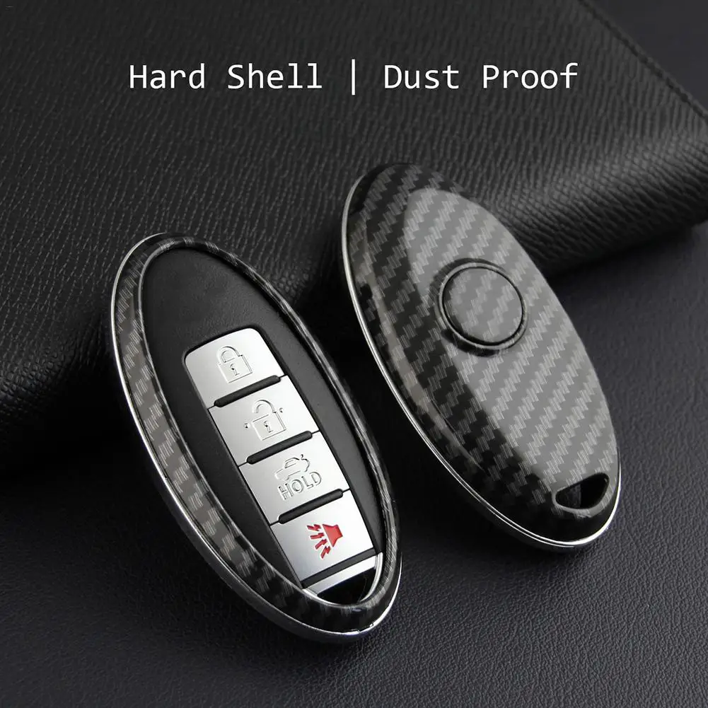 

For Nissan Infiniti Carbon Fiber Car Key Fob Case Chain Cover X-Trail Qashqai Rogue Sport Murano Altima Teana Sylphy Q50 QX50