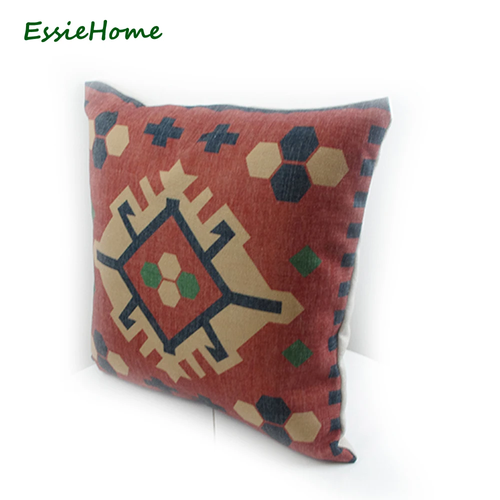 ESSIE HOME цифровой принт античный оранжевый хлопковый льняной чехол с алмазным