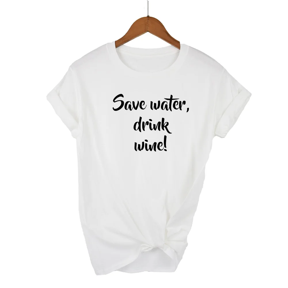 Футболка с водными напитками, забавные женские винные топики для пар, футболка Femme Harujuku, футболка, хипстерская женская одежда