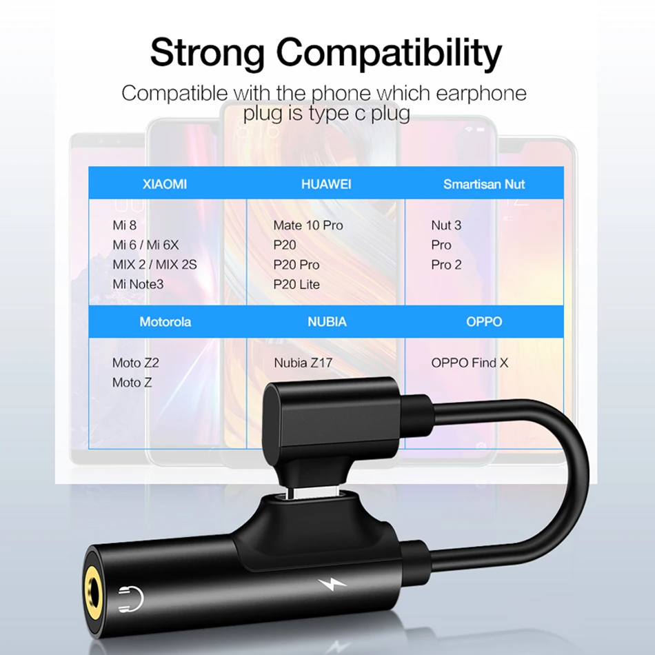 Oppselve usb type C 3,5 адаптер для наушников зарядное устройство USB C до 3,5 мм разъем AUX адаптер для Xiaomi Mi6 MIX2 huawei P20 P30 аудио кабель