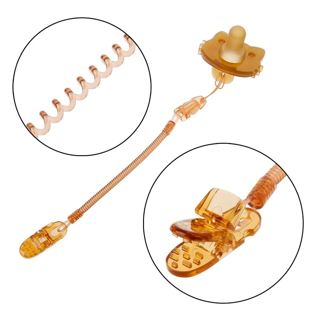Spring Soother Nipple Clip Chain With Baby Pacifier and Portable Box Infant Toddler Dummy Holder Strap | Мать и ребенок