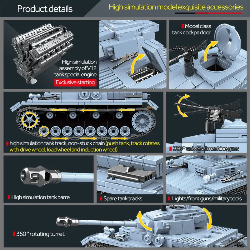 Военные немецкие строительные блоки Technik совместимые WW2 армейский городской
