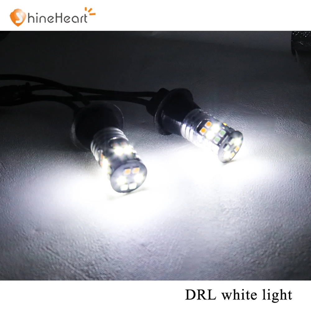 

High quality 12v play&plug three color DRL turn light LED with blue yellow and white color to replace original turn light