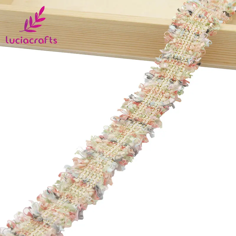 C5 Light Pink Lucia crafts 2 ярда разноцветная кружевная лента для самостоятельного пошива одежды воротник повязка на голову ремесла материал аксессуары N0705 - Цвет: C5 Light Pink