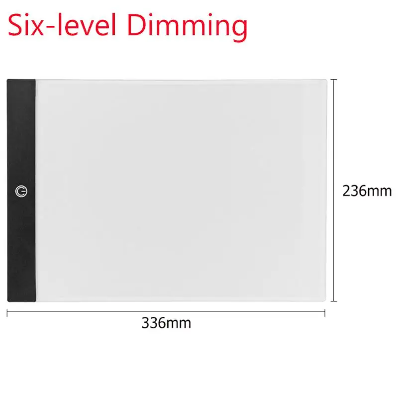 Six-level Dimming A4 цифровой планшет для рисования Графический затемнения светодиодный Трассировка копировальная машина Краски граффити написания площадку художник Фотофон из тонкой художественной трафарет светильник коробка - Цвет: Six-level Dimming