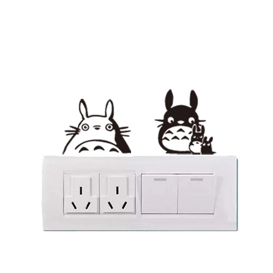 1 комплект 4 наклейки на светильник Totoro переключатель лист Дождевая капля