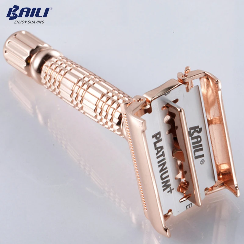 Ручная бритва BAILI BD521G с бабочкой и двойным лезвием для бритья набор мужчин|razor