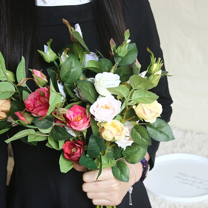 Simulated Rose Decoration Home Wedding Road Induced Flowers Hand-held Flower Wall Plant Fake | Дом и сад