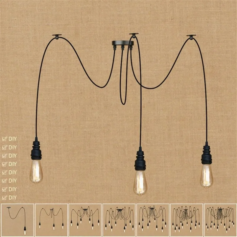 Industrial Pipe Lamp Loft Vintage Pendant Light Edison Dining Room DIY Iron Hanglamp Home Decor Lighting Luminaire | Лампы и освещение