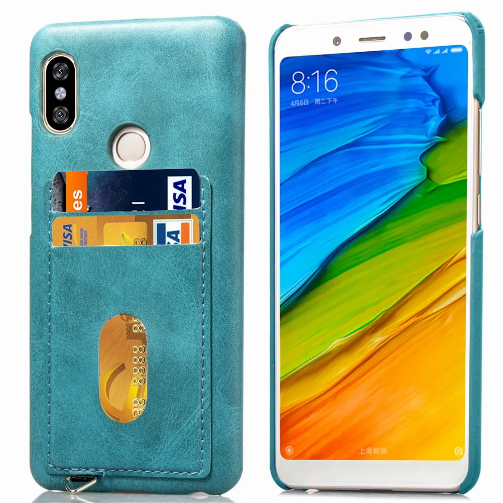 2-слойный деловой кредитный карман для Xiaomi Redmi Note 5 Pro чехол сотового телефона