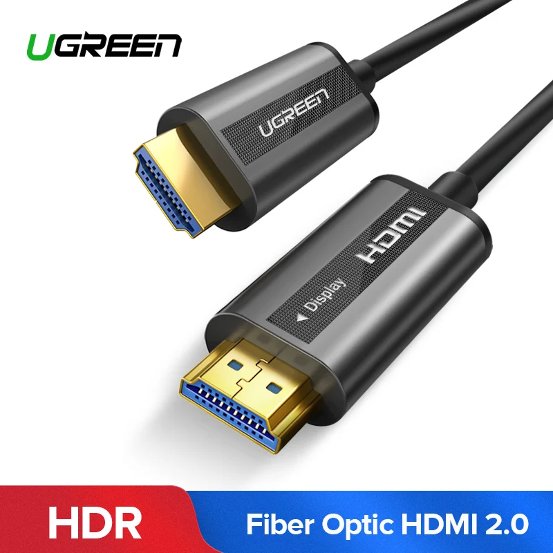 UGREEN HDMI 2 0 кабель 4 к 60 Гц волоконно оптический 2.0a 2.0b HDR для HDTV Xiaomi Box проектор PS4 10 м 20 30 м|Кабели HDMI| |