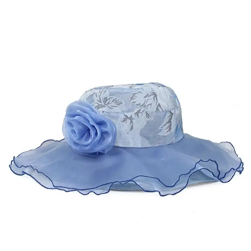 VBIGER Women Summer Sun Hat Sunproof Large-Brim Fashionable Beach Cap with Lace Flowers | Аксессуары для одежды