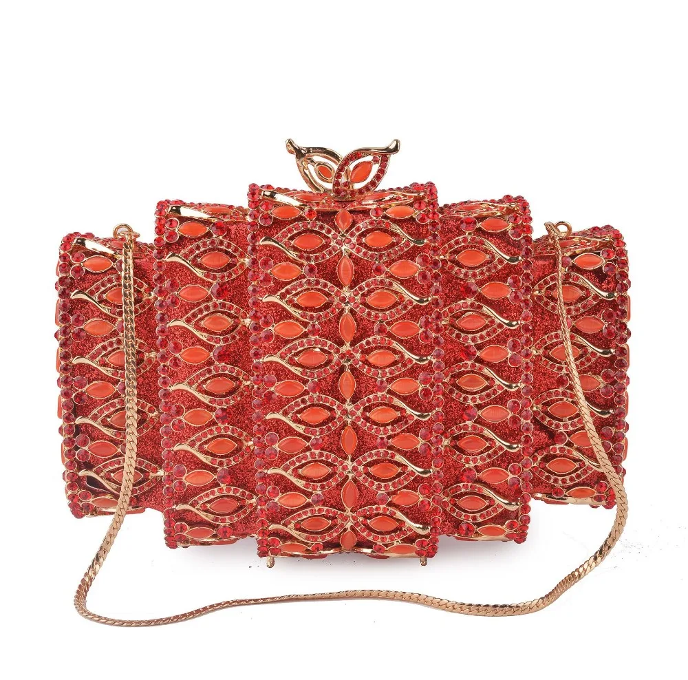 

New Design Evening Bag Green/red/blue/purple Stone Crystal Luxury Clutch Bag Diamond Ladies Handbags Party Purse Wedding Bag