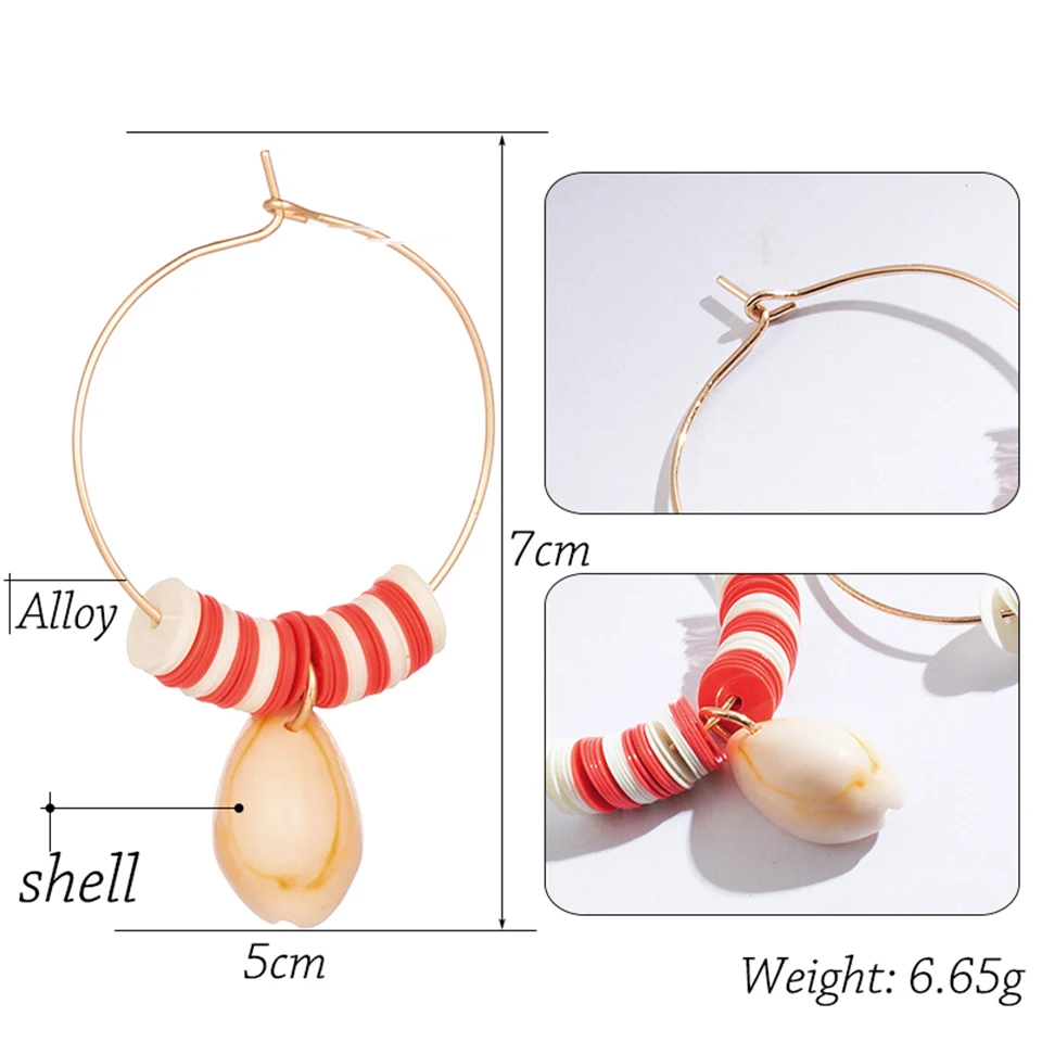 Уникальный натуральный корпус большие висячие серьги для женщин 2019 мода красный