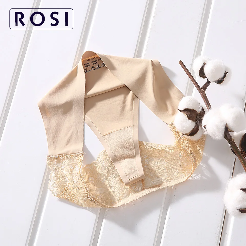3 шт. ROSI трусики танга женские трусы кружевные бесшовные сексуальный прозрачный