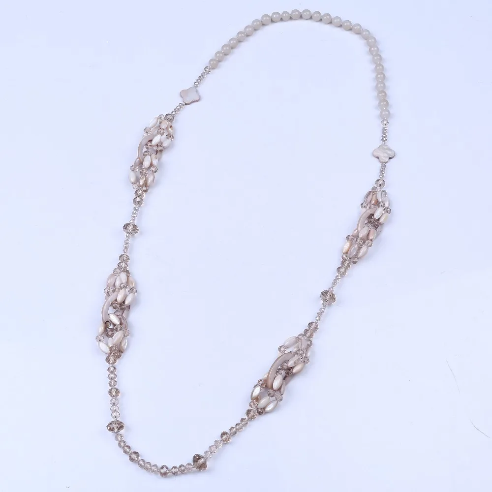 Candy Color Soaprock Crystal Shell Bead Jewellery Long Necklace For Women Gifts | Украшения и аксессуары