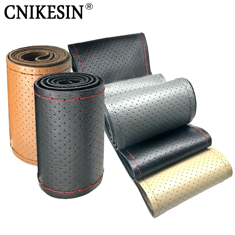 CNIKESIN Новый 38 см DIY Натуральная воловья оплетка для автомобиля кожаный чехол на