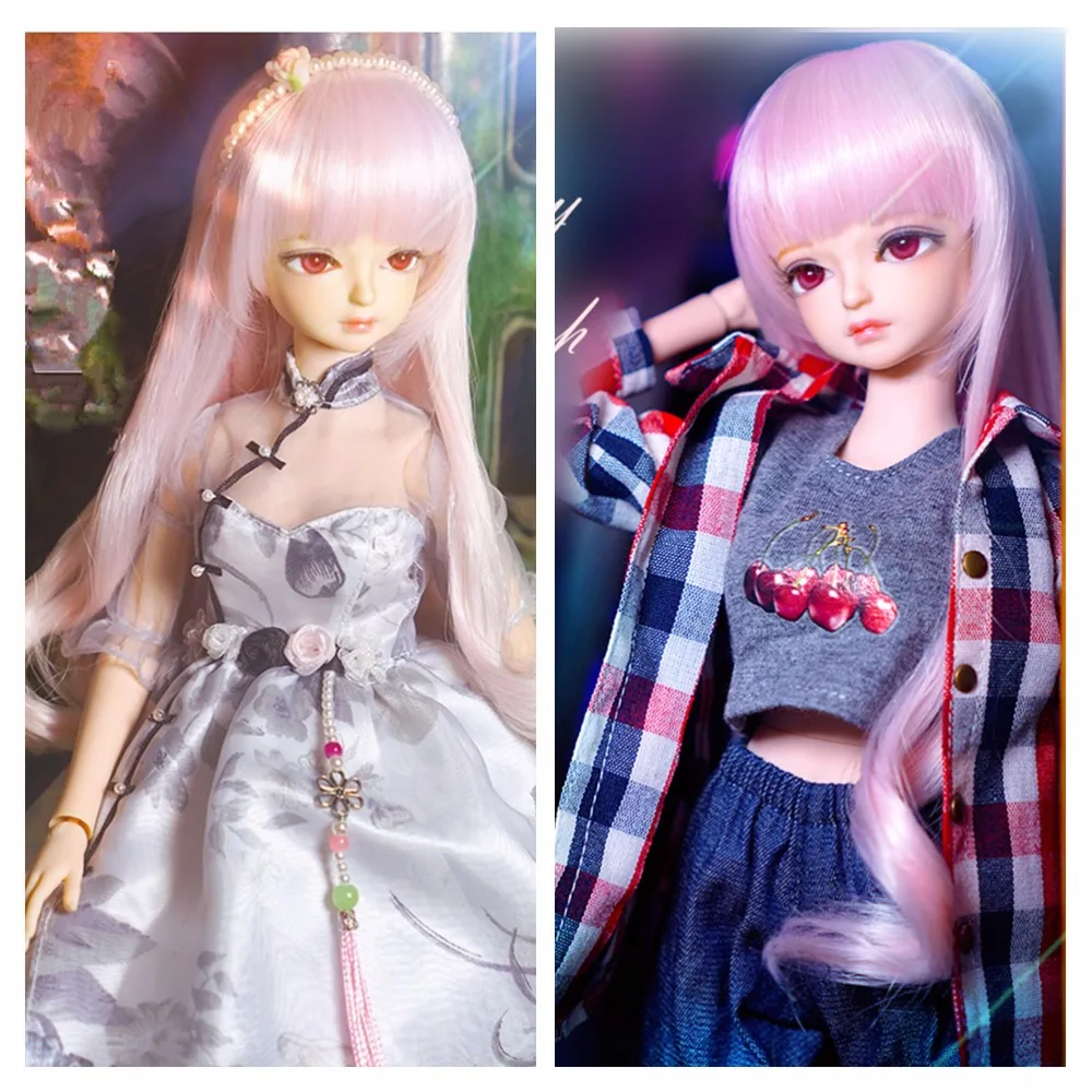 Кукла DBS 1/4 BJD № 11 розовые волосы механические суставы тела с макияжем включая