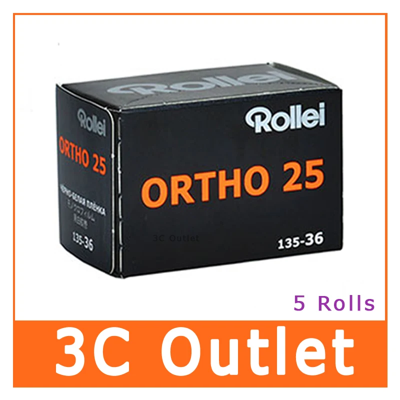 Пленка Rollei Ortho ISO 25 черно белая пленка 35 мм 135 36 экспозиция|Фотоплёнка| |