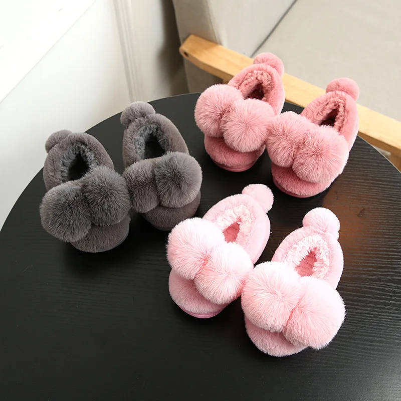 Новый Тапочки для малышей Дети Обувь девочек Зимний Теплый детский Шлёпанцы
