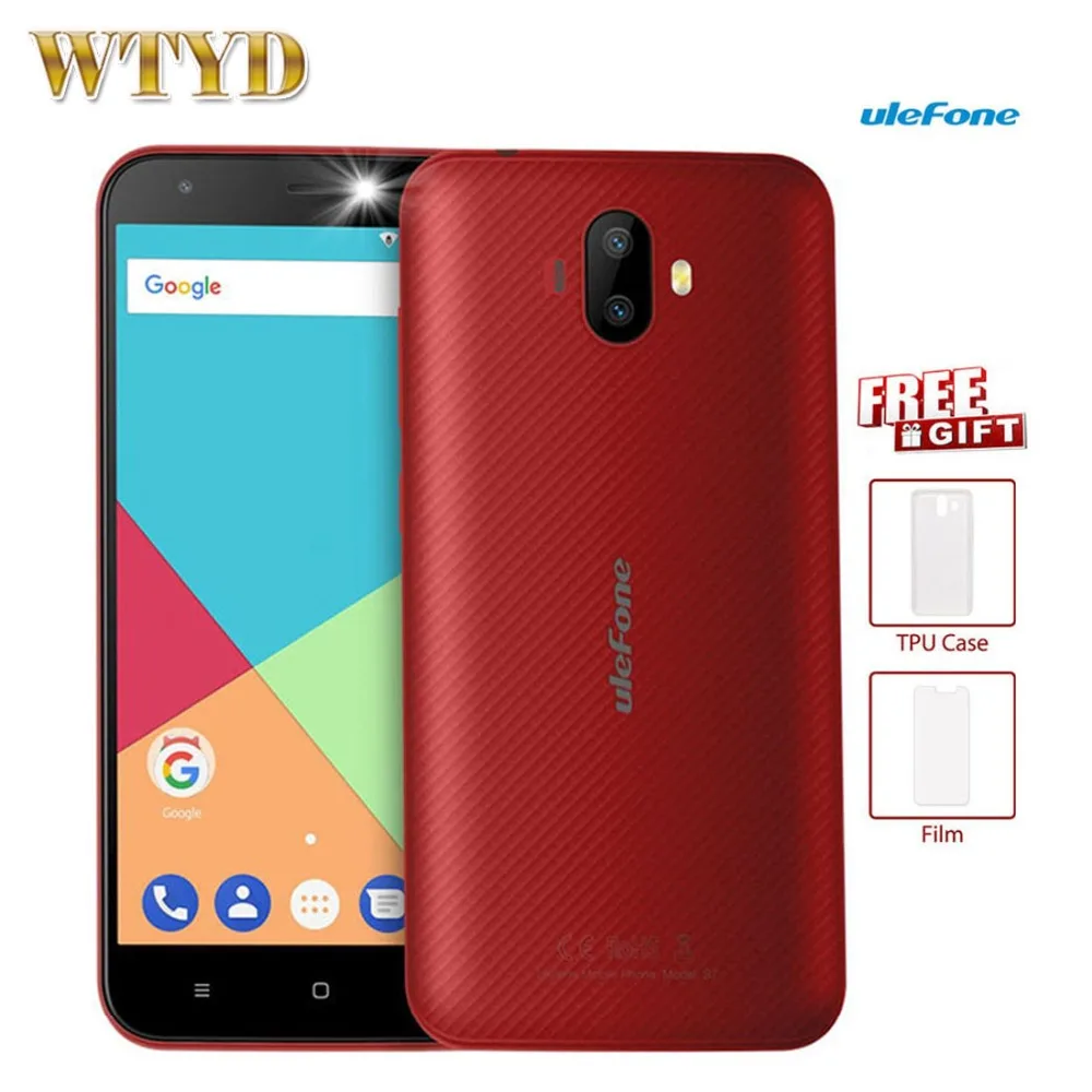 Ulefone S7 смартфон с 5 дюймовым дисплеем четырёхъядерным процессором MTK6580A ОЗУ 1 ГБ