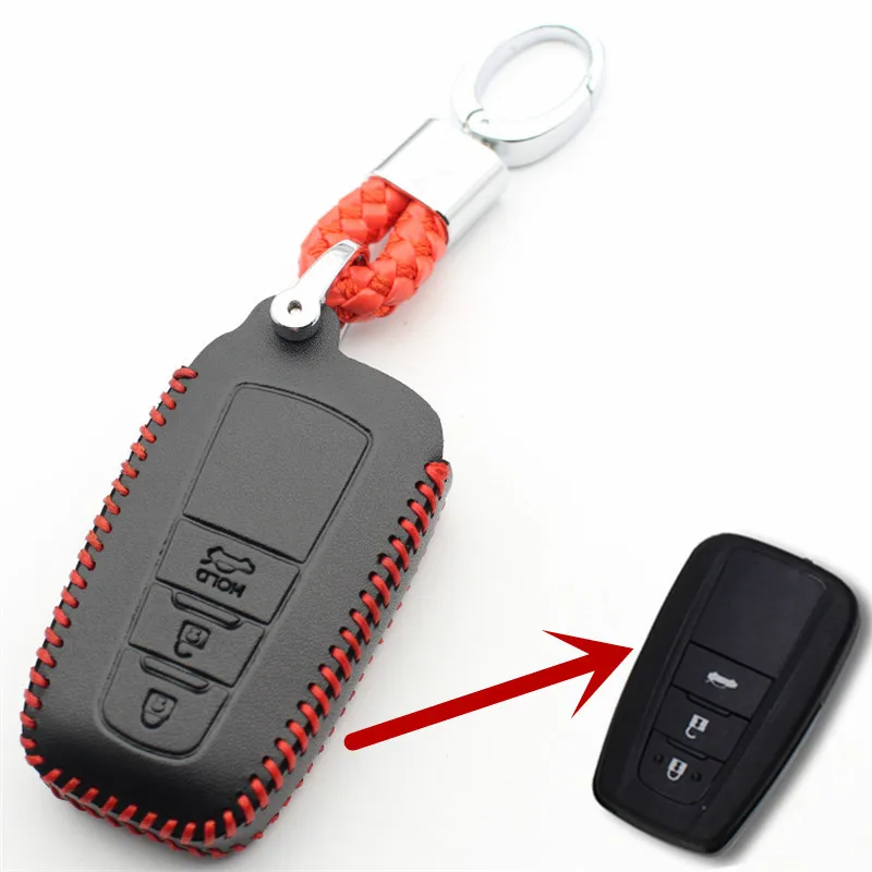 Брелок FLYBETTER из натуральной кожи с 3 кнопками чехол для смарт ключа Toyota Camry/CHR/
