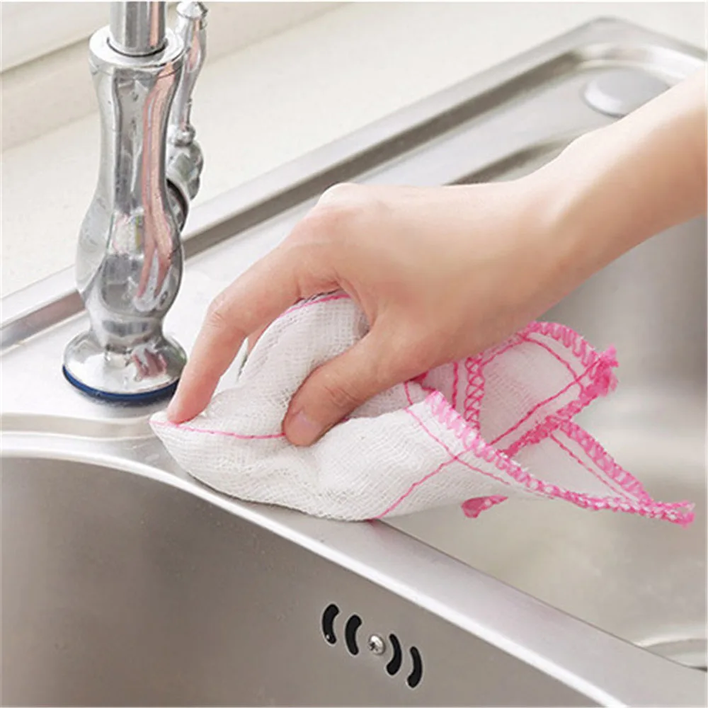 1PC 30CM*35CM Kitchen Dish Towels Restaurant Rag Square Cleaning Cloth Cotton Scouring Pad Clean Tool 50gC | Дом и сад